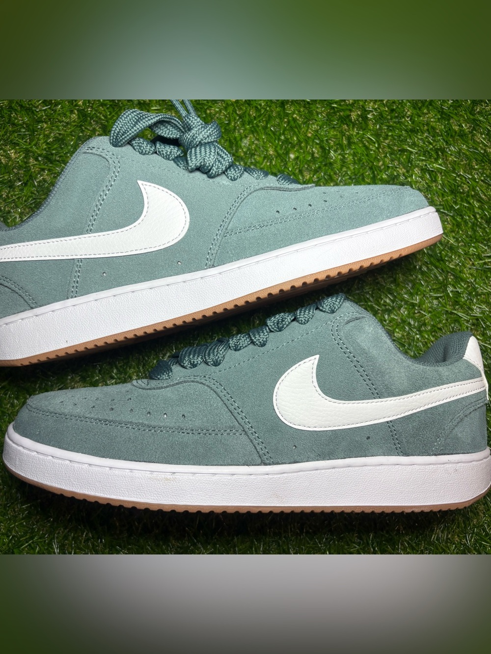 Nike court vision lo in Teal and White with Gum men’s 10, women’s 11.5